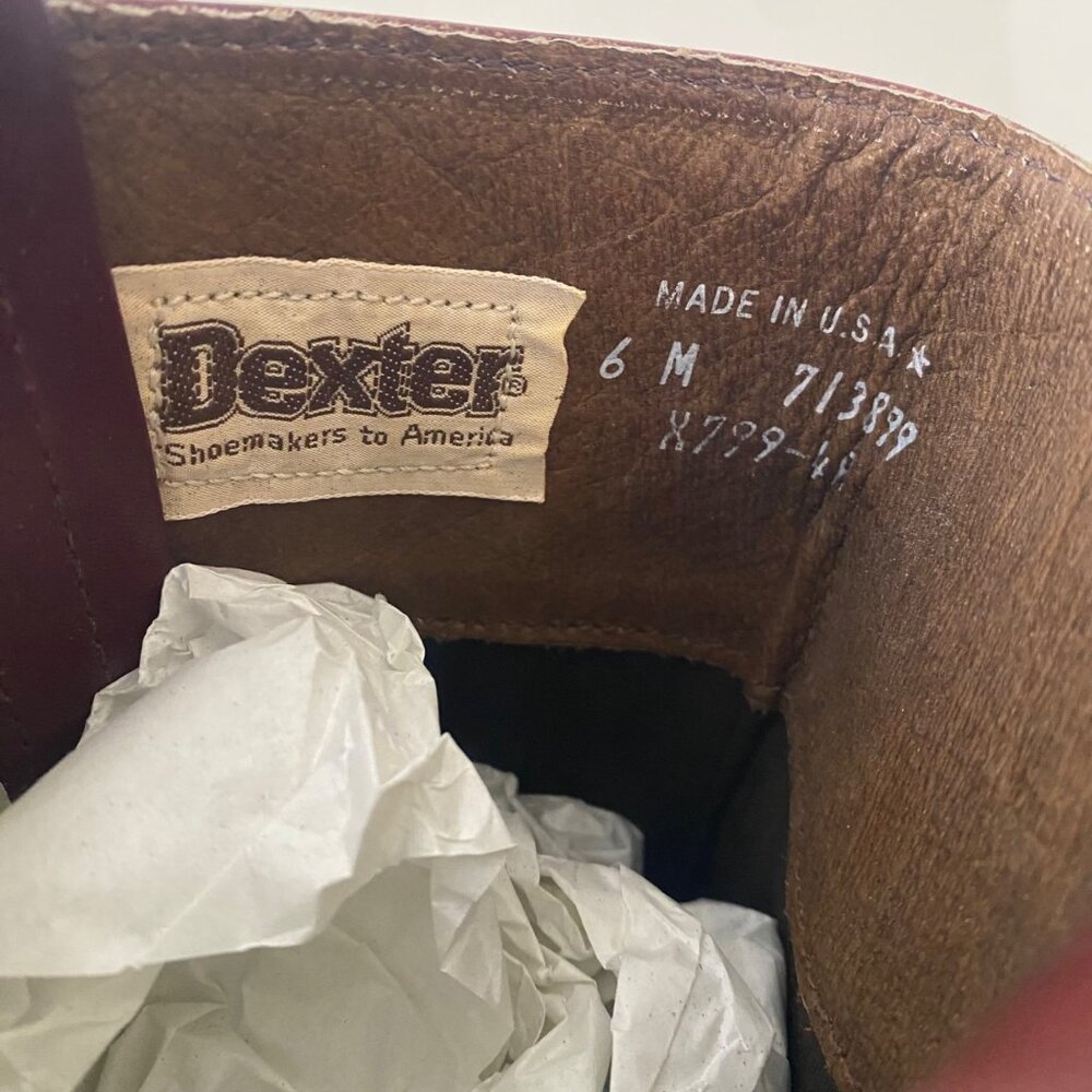 Vintage Dexter Pull On Tall Boots Shoes Brown - Picture 9 of 9